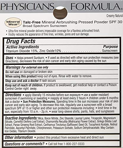 Physicians Formula Mineral Wear Talc-Free Mineral Airbrushing Pressed Powder SPF 30 Creamy Natural - Image 9