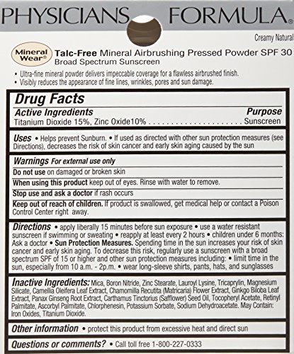 Physicians Formula Mineral Wear Talc-Free Mineral Airbrushing Pressed Powder SPF 30 Creamy Natural - Image 14